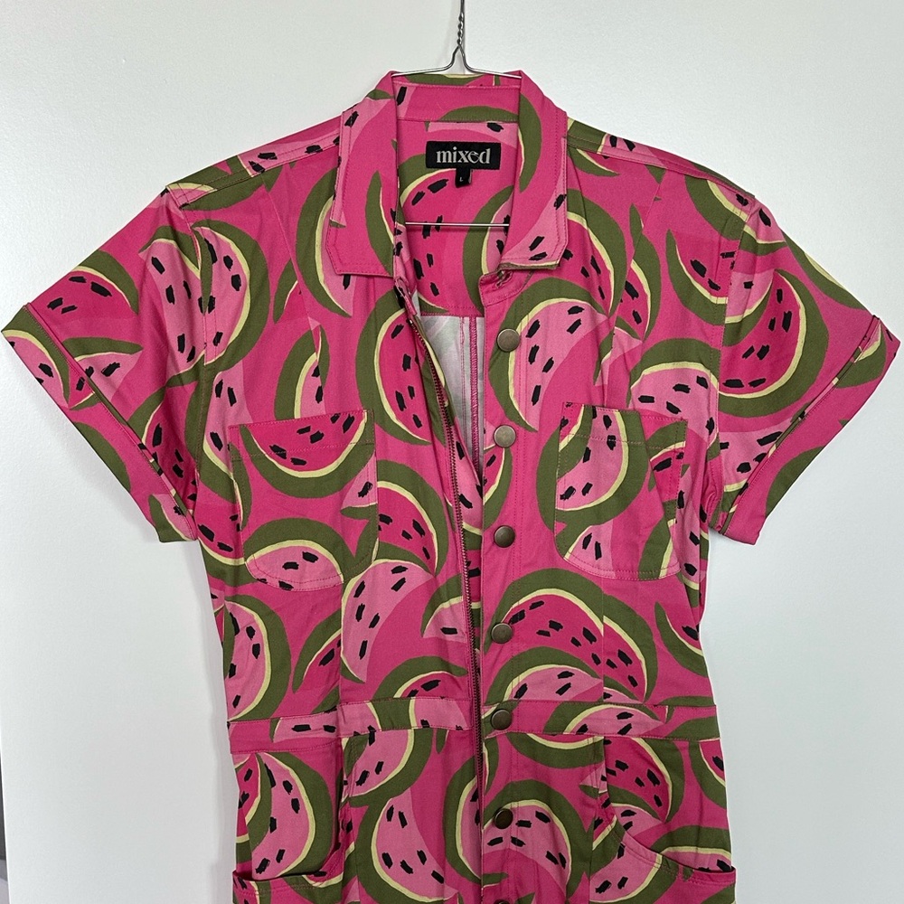 Pink Watermelon Print Jumpsuit
